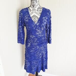 Cartise Long Sleeve Cracked Look Midi Dress